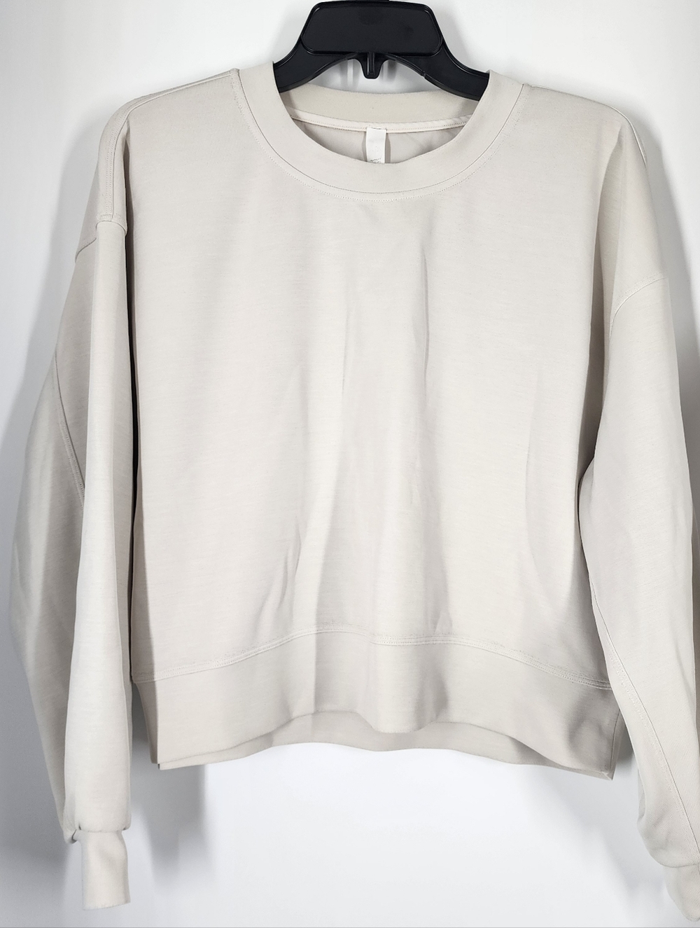 Lululemon Softstreme Perfectly Oversized Cropped Crew Womens 8 Tan Performance